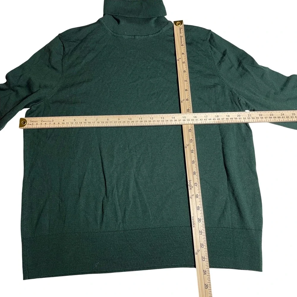 GAP Men's Green 100% Merino Wool Turtleneck Sweater XL Machine Washable - Picture 4 of 5